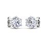 2 Carat Lab Grown Diamond Earrings In 14 Karat White Gold, 6-Prong Setting Image-4