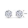 2 Carat Lab Grown Diamond Earrings In 14 Karat White Gold, 6-Prong Setting Image-5