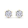 2 Carat Lab Grown Diamond Earrings In 14 Karat Yellow Gold, 6-Prong Setting Image-2