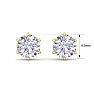 2 Carat Lab Grown Diamond Earrings In 14 Karat Yellow Gold, 6-Prong Setting Image-5