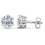 3 Carat Lab Grown Diamond Earrings In 14 Karat White Gold, 6-Prong Setting Image-1