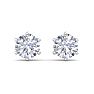 3 Carat Lab Grown Diamond Earrings In 14 Karat White Gold, 6-Prong Setting Image-2