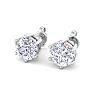 3 Carat Lab Grown Diamond Earrings In 14 Karat White Gold, 6-Prong Setting Image-3