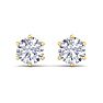 3 Carat Lab Grown Diamond Earrings In 14 Karat Yellow Gold, 6-Prong Setting Image-2