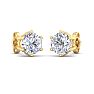 3 Carat Lab Grown Diamond Earrings In 14 Karat Yellow Gold, 6-Prong Setting Image-4