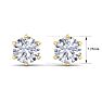 3 Carat Lab Grown Diamond Earrings In 14 Karat Yellow Gold, 6-Prong Setting Image-5