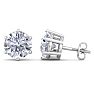 4 Carat Lab Grown Diamond Earrings In 14 Karat White Gold, 6-Prong Setting Image-1