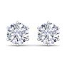 4 Carat Lab Grown Diamond Earrings In 14 Karat White Gold, 6-Prong Setting Image-2