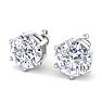 4 Carat Lab Grown Diamond Earrings In 14 Karat White Gold, 6-Prong Setting Image-3