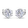 4 Carat Lab Grown Diamond Earrings In 14 Karat White Gold, 6-Prong Setting Image-4