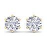 4 Carat Lab Grown Diamond Earrings In 14 Karat Yellow Gold, 6-Prong Setting Image-2