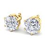 4 Carat Lab Grown Diamond Earrings In 14 Karat Yellow Gold, 6-Prong Setting Image-3