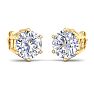 4 Carat Lab Grown Diamond Earrings In 14 Karat Yellow Gold, 6-Prong Setting Image-4