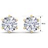 4 Carat Lab Grown Diamond Earrings In 14 Karat Yellow Gold, 6-Prong Setting Image-5