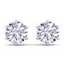 5 Carat Lab Grown Diamond Earrings In 14 Karat White Gold, 6-Prong Setting Image-2