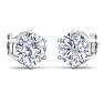 5 Carat Lab Grown Diamond Earrings In 14 Karat White Gold, 6-Prong Setting Image-4