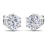 5 Carat Lab Grown Diamond Earrings In 14 Karat White Gold, 6-Prong Setting Image-4