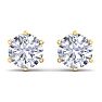 5 Carat Lab Grown Diamond Earrings In 14 Karat Yellow Gold, 6-Prong Setting Image-2