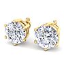 5 Carat Lab Grown Diamond Earrings In 14 Karat Yellow Gold, 6-Prong Setting Image-3