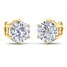 5 Carat Lab Grown Diamond Earrings In 14 Karat Yellow Gold, 6-Prong Setting Image-4