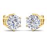 5 Carat Lab Grown Diamond Earrings In 14 Karat Yellow Gold, 6-Prong Setting Image-4