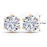 5 Carat Lab Grown Diamond Earrings In 14 Karat Yellow Gold, 6-Prong Setting Image-5