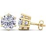 6 Carat Lab Grown Diamond Earrings In 14 Karat Yellow Gold, 6-Prong Setting Image-1