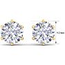 6 Carat Lab Grown Diamond Earrings In 14 Karat Yellow Gold, 6-Prong Setting Image-5