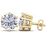 10 Carat Lab Grown Diamond Earrings In 14 Karat Yellow Gold, 6-Prong Setting Image-1