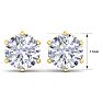 10 Carat Lab Grown Diamond Earrings In 14 Karat Yellow Gold, 6-Prong Setting Image-5