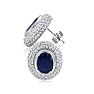 5 1/2ct Sapphire and Diamond Earrings in 14k White Gold Image-2