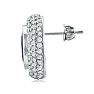 5 1/2ct Sapphire and Diamond Earrings in 14k White Gold Image-3