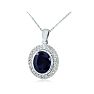 4ct Sapphire and Diamond Pendant in 14k White Gold Image-2