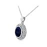 4ct Sapphire and Diamond Pendant in 14k White Gold Image-3