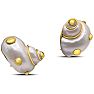 Estate Jewelry 14K Yellow Gold MAZ 24x17mm Conch Shells With Round Gold Embellishments Earrings With Omega Backs Image-2