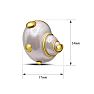 Estate Jewelry 14K Yellow Gold MAZ 24x17mm Conch Shells With Round Gold Embellishments Earrings With Omega Backs Image-3