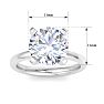 5 Carat Round Shape Lab Grown Diamond Ring In 14K White Gold, Solitaire Image-5