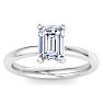 2 Carat Emerald Cut Lab Grown Diamond Ring In 14K White Gold, Solitaire Image-1