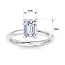 2 Carat Emerald Cut Lab Grown Diamond Ring In 14K White Gold, Solitaire Image-5