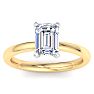 2 Carat Emerald Cut Lab Grown Diamond Ring In 14K Yellow Gold, Solitaire Image-1