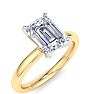 2 Carat Emerald Cut Lab Grown Diamond Ring In 14K Yellow Gold, Solitaire Image-2