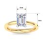 2 Carat Emerald Cut Lab Grown Diamond Ring In 14K Yellow Gold, Solitaire Image-5