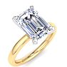 3 Carat Emerald Cut Lab Grown Diamond Ring In 14K Yellow Gold, Solitaire Image-2