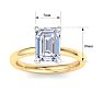 3 Carat Emerald Cut Lab Grown Diamond Ring In 14K Yellow Gold, Solitaire Image-5