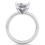 4 Carat Emerald Cut Lab Grown Diamond Ring In 14K White Gold, Solitaire Image-3