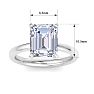 4 Carat Emerald Cut Lab Grown Diamond Ring In 14K White Gold, Solitaire Image-5