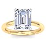 4 Carat Emerald Cut Lab Grown Diamond Ring In 14K Yellow Gold, Solitaire Image-1