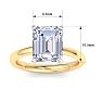 4 Carat Emerald Cut Lab Grown Diamond Ring In 14K Yellow Gold, Solitaire Image-5