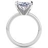 4 Carat Cushion Cut Lab Grown Diamond Ring In 14K White Gold, Solitaire Image-3