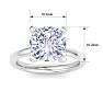 4 Carat Cushion Cut Lab Grown Diamond Ring In 14K White Gold, Solitaire Image-5